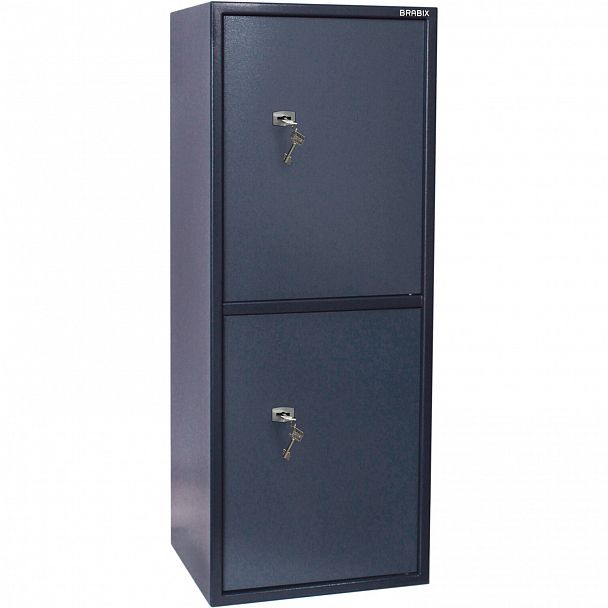 Сейф BRABIX "КМ-1200Т/2", 1200х475х400 мм, 76 кг, 2 отделения, ключевой замок, трейзер, крепление к стене, 291170 - Вид 3