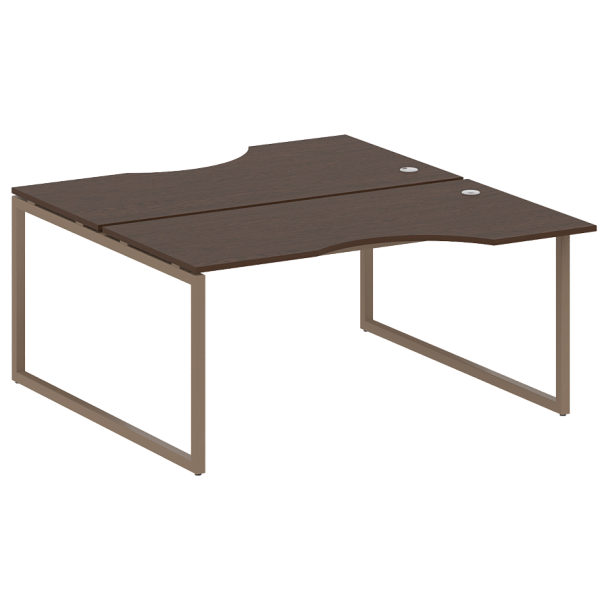 Metal System Quattro Р. ст. криволинейная на О-образном м/к 40БО.РАС-СА-2.1 Венге/Мокко металл 1600*1835*750 - Вид 1