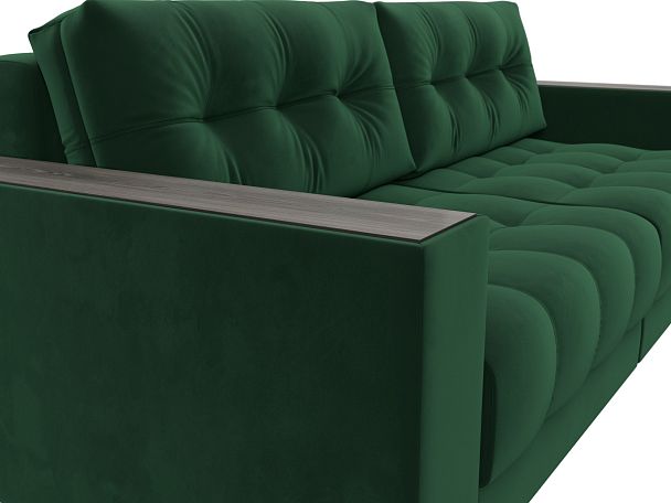 Диван прямой с декором Лига-049 НПБ Велюр зеленый - Вид 4