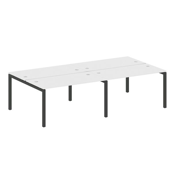 Metal System Quattro Р. ст. на 4 раб. места на П-образном м/к 50БП.СМ-4.3 Белый/Антрацит металл 2800*1475*750 - Вид 1