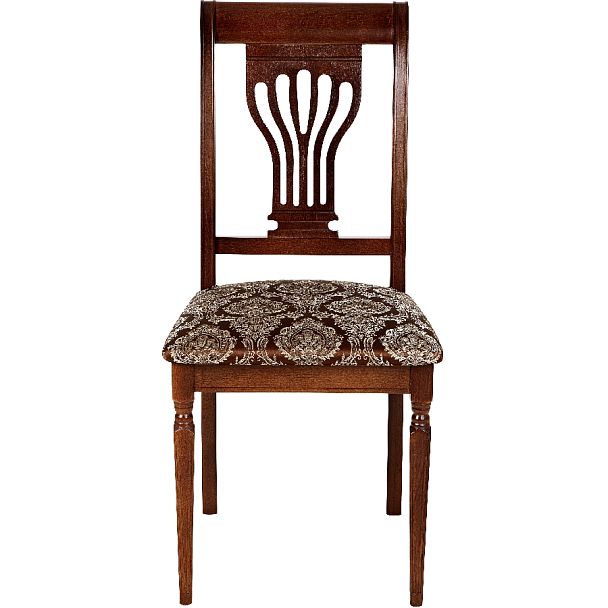 Комплект деревянных стульев с мягким сиденьем Мендельс Античный орех/Темно-коричневый жаккард, 4 шт. - Вид 2