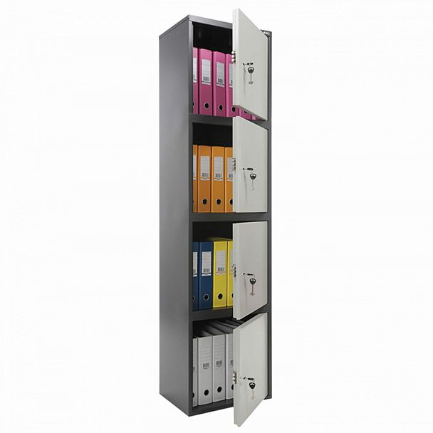 Шкаф металлический для документов AIKO "SL-185/4" ГРАФИТ, 1800х460х340 мм, 37 кг, S10799182502 - Вид 1