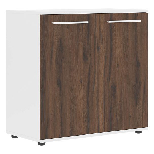 Шкаф малый широкий ELCS 85.1 Дуб Денвер тёмный/Белый/Белый 852х430х832 EDIS - Вид 1