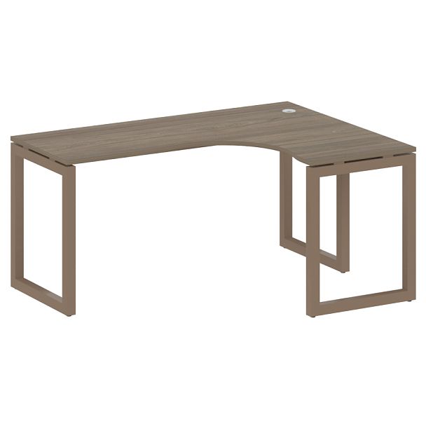 Metal System Quattro Стол криволинейный правый на О-образном м/к 50БО.СА-4 (R) Вяз/Мокко металл 1600*1200*750 - Вид 1