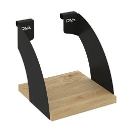 Навесные полки. Кронштейны+ЛДСП полка 200мм MAN-41-2 Тиквуд светлый/Чёрный металл 200*220*200 - Фото предпросмотра