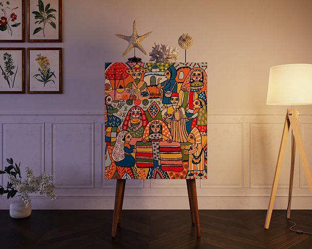 Комод на высоких ножках "Berber" принт 1 - Вид 4