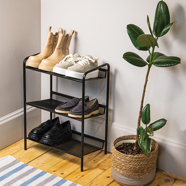 Полка для обуви "Женева-13", 450х270х600 мм, 3 полки, металл, чёрная, ПДО Ж13 Ч - Вид 5