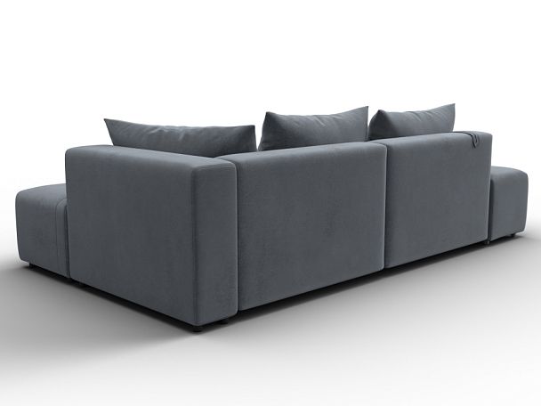 Диван угловой Лига-103 НПБ угол правый Велюр серый - Вид 5