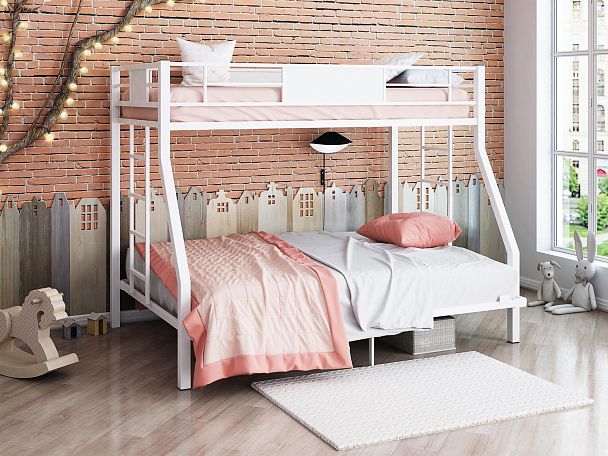 Двухъярусная кровать "Гранада 140" белый - Вид 1