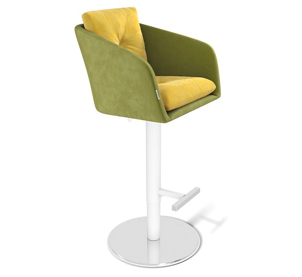 Стул барный Sheffilton SHT-ST43-2/S128 фисташковый десерт/хром/белый муар - Вид 2