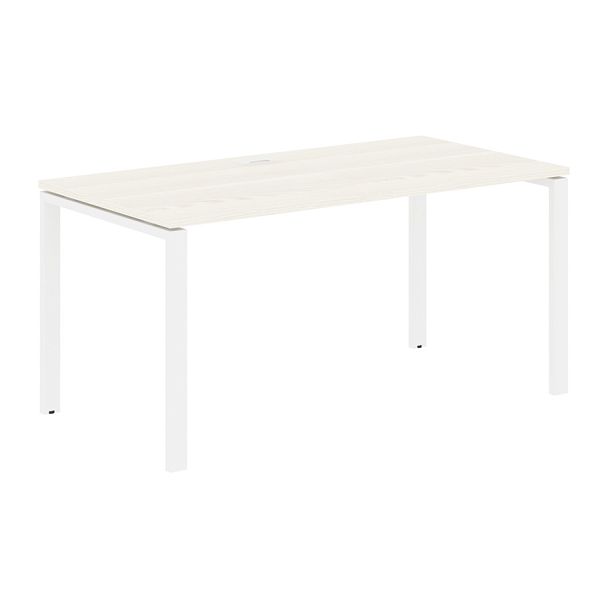 Стол прямой EUST 1580 Ясень Траун/Белый 1560х800х750 EDIS - Вид 1