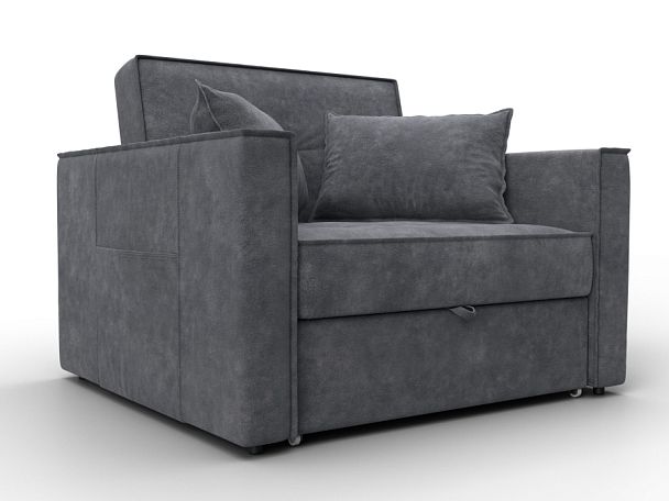 Кресло-кровать Лига-104 (80) Велюр серый - Вид 1