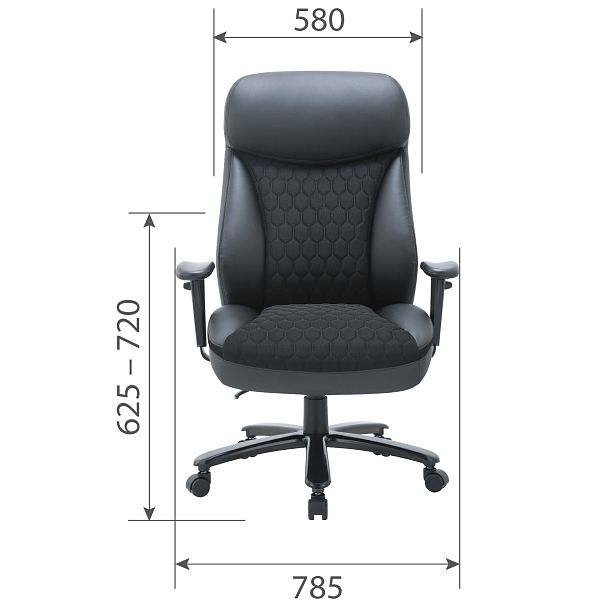 Кресло CHAIRMAN CH414, экокожа/ткань, черный - Вид 7