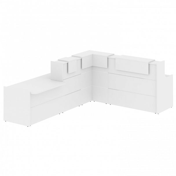 Ресепшн Г-образный "Onix" O.R-K-34 белый бриллиант - Вид 2