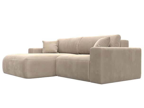 Диван угловой Лига-036 Классик левый угол Велюр бежевый - Вид 3