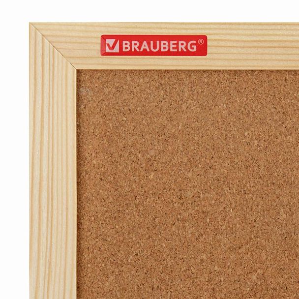 Доска пробковая для объявлений 45х60 см, деревянная рамка, BRAUBERG Wood, 238310 - Вид 5