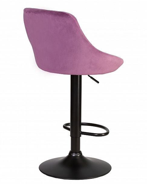 Стул барный DOBRIN LOGAN BLACK (пудрово-сиреневый велюр (MJ9-52)) - Вид 4