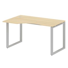 Metal System Стол криволинейный левый на О-образном м/к БО.СА-2 (L) Акация/Серый металл 1400*900*750 - Фото предпросмотра