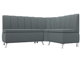 Диван кухонный угловой Кантри правый угол Рогожка серый - Фото предпросмотра