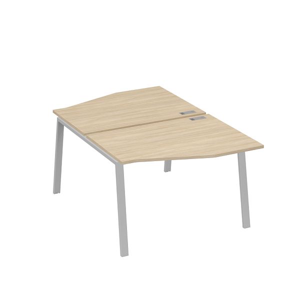 Рабочая станция со столами Техно на металлокаркасе TRE (2х120) A4 А4 Б3 189  БП дуб скандинавский / металлокаркас серый - Вид 1