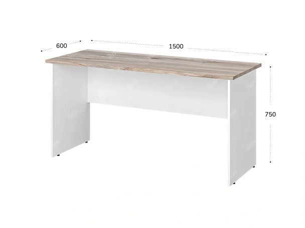 TANDEM RTD020-150-MA Стол прямоугольный ун-й 1500х600х750 Дуб Маувелла/Белый - Вид 2