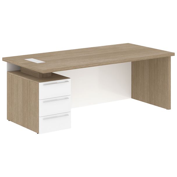 Стол письменный СП-064-25-23(L) Дуб Натуральный/Белый глянец 2000х900х750 KANON - Вид 1