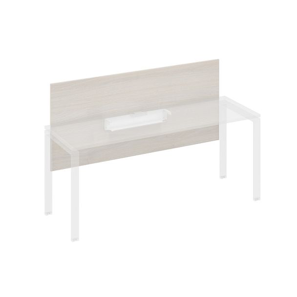 Экран настольный фронтальный большой для стола 180 с кабель-каналом A4 А4 Б 839 БП дуб / металлокаркас белый - Вид 1