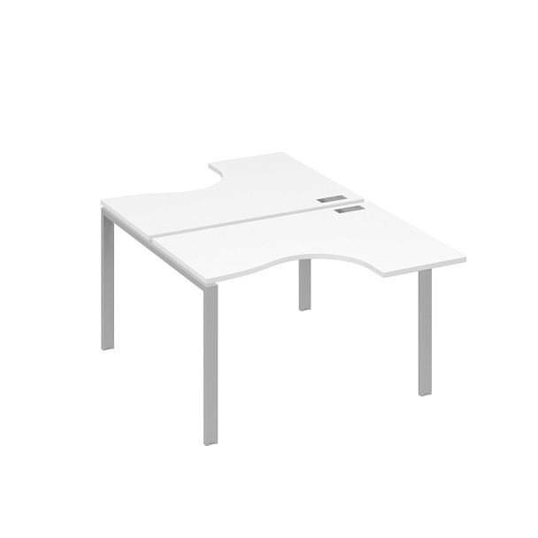 Рабочая станция опоры UNO столы (2х120) Классика A4 А4 Б1 180 БП белый премиум / металлокаркас серый - Вид 1