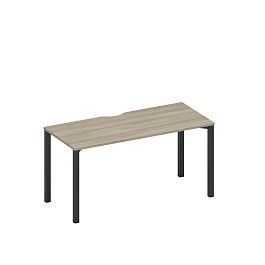 Стол письменный на металлокаркасе, столешница с вырезом Space+ А1 ЧР 015.2 ВЛ вяз либерти/ черный гладкий - Фото предпросмотра