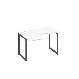 Стол эргономичный левый "Классика" на металлокаркасе QUATTRO A4 А4 Б4 031 БП белый премиум / металлокаркас антрацит - Фото предпросмотра