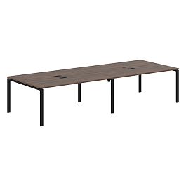 Стол 4-х местный EUWST 3513 Дуб Денвер тёмный/Черный 3526х1346х750 EDIS - Фото предпросмотра