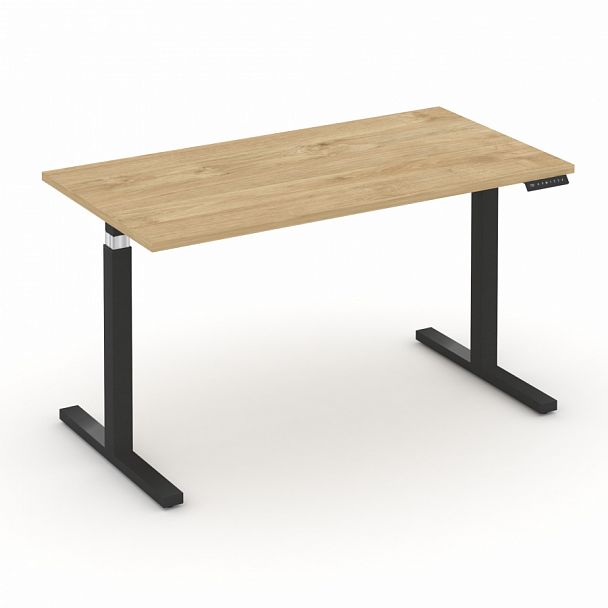 Стол электроподъемный "MOVE UP" MV.SE-3.7 Черный металл / Тиквуд Светлый - Вид 1