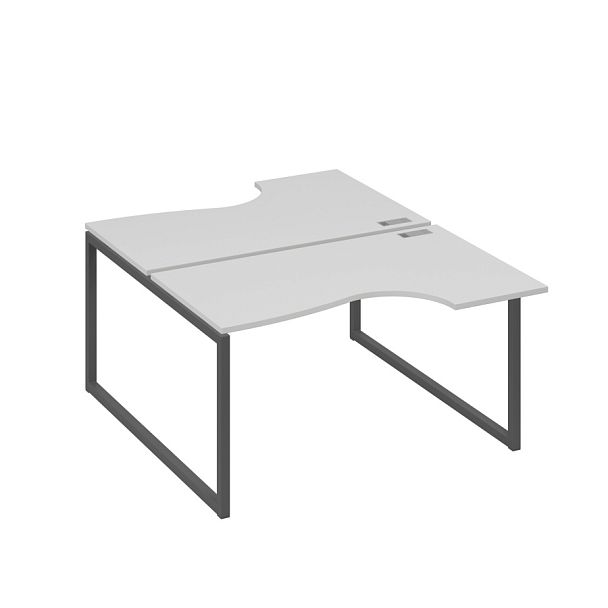 Рабочая станция каркас QUATTRO (2х140) столы Классика A4 А4 Б4 184 БП серый / металлокаркас антрацит - Вид 1