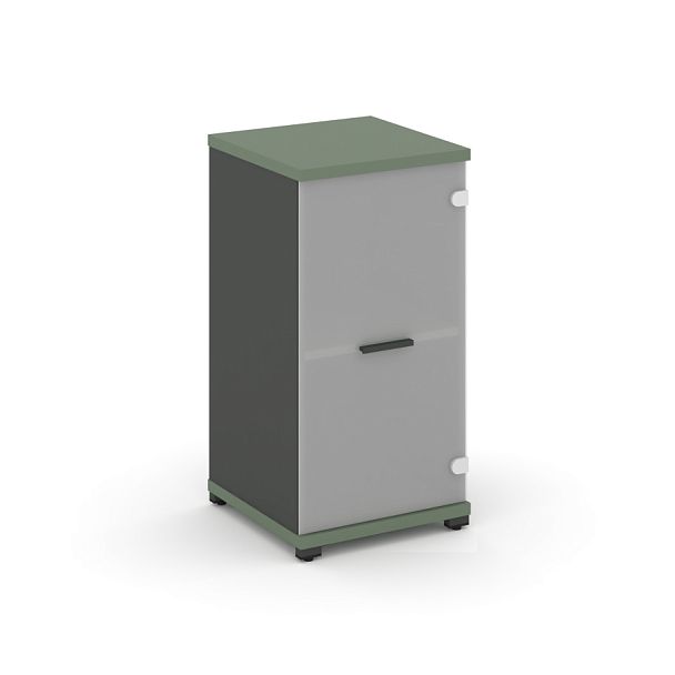 Concept Шкаф 1 узкая секция, 2 ниши CN.STU.E-213 SM A Кобо/Антрацит/Металл Антрацит/Сатин 420*420*818 - Вид 1