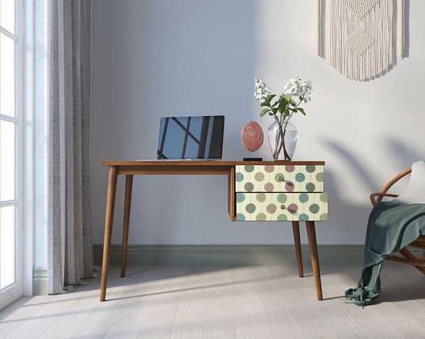 Стол рабочий Berber принт 24 с одной тумбой арт BB20/Print_24 - Вид 2