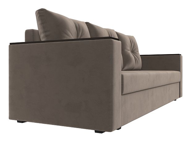 Диван прямой Атланта Лайт без стола (полностью велюр коричневый) - Вид 3
