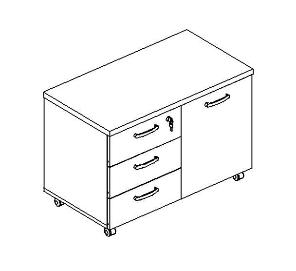 Тумба для оргтехники A4 А4 261 БП дуб шамони - Вид 3