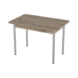 Стол Лион 1 ЛДСП (Подстолье прямое хром(мет)) НЕ ВЫБИРАТЬ Дуб крафт серый - Фото предпросмотра