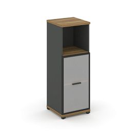 Концепт / Concept Шкаф 1 узкая секция, 3 ниши CN.STU.E-313 RMB A Сандал Янтарный/Антрацит/Металл Антрацит/Сатин 420*420*1186 - Фото предпросмотра