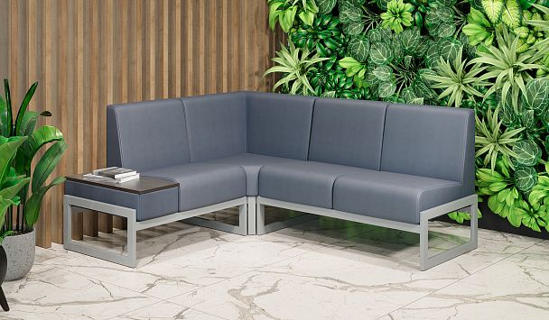 Диван двухместный со столиком универсальный "MODULE" MD.D2-ST2 Серый+бежевый - Вид 9