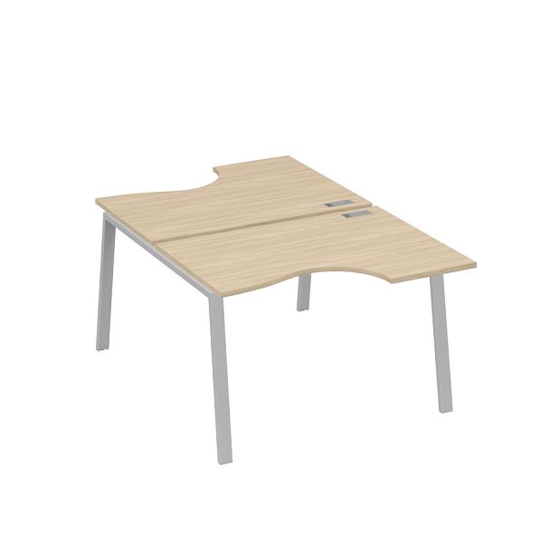 Рабочая станция со столами (2х120) каркас TRE A4 А4 Б3 183  БП дуб скандинавский / металлокаркас серый - Вид 1
