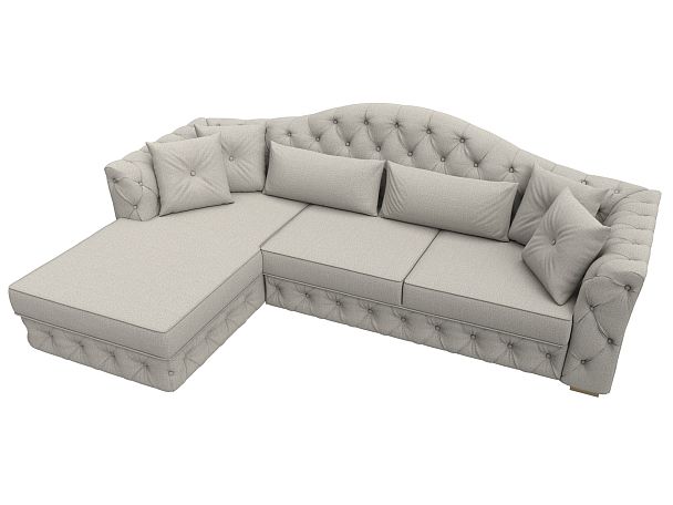 Диван угловой Артис левый угол Рогожка бежевый - Вид 5