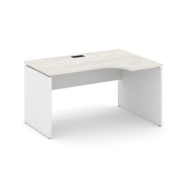 Стайл Проджект Стол рабочий эргоном. SN-D.SPA-011(R) Дуб Наварра/Белый/Черная Заглушка 1380*700/980* - Фото предпросмотра