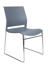 Стул / Four grey / серый пластик / хром база - Фото предпросмотра