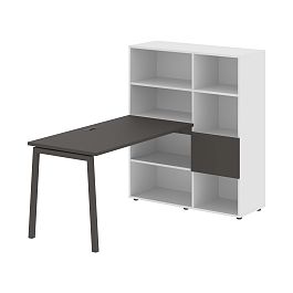 Стол-стеллаж ELRST 1113 Мокко/Мокко/Белый 1790х1120х1355 EDIS - Фото предпросмотра