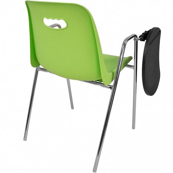 Стул Venezia (4 высокие ножки с подлокотниками + столик TLT) хром, зеленый - Вид 3