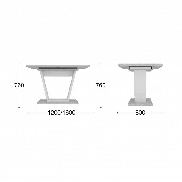 Стол обеденный Verona (120+40) дуб эвок прибрежный/глиняный серый - Вид 6