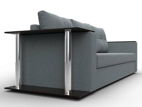 Диван прямой Атланта Лайт со столом слева Рогожка серый - Вид 3