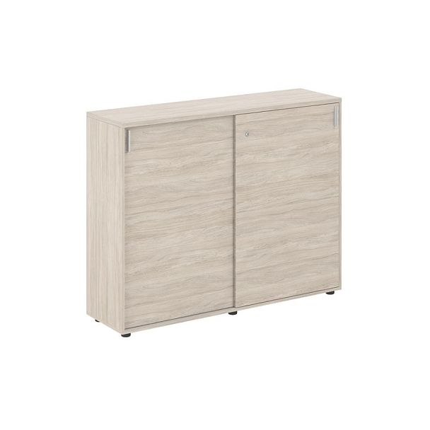 Шкаф купе 1438х400х1125 средний, с замком / корпус: дуб светлый, фасады: дуб светлый Сигма / Sigma - Вид 1