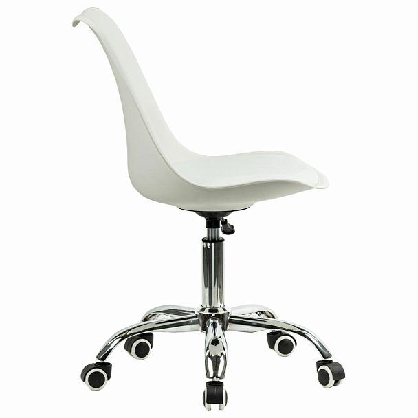 Кресло стул BRABIX "Eames MG-310 CH", хром, пластик белый, экокожа белая, 532923 - Вид 4